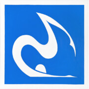 Acrylique sur toile, 50x50x2 cm, 2022 Peinture originale d'un contorsionniste dont la silhouette blanche se dessine sur un fond bleu cobalt. Tableau par Maryline Lièvre